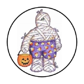 Homemade 48 MUMMY. ENVELOPE SEALS LABELS STICKERS 1.2" ROUND