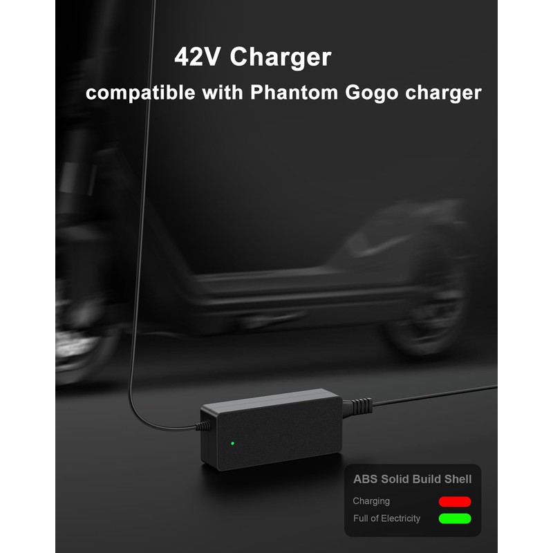 VHBW 42V Scooter Charger Compatible with Phantom Gogo Charger, Compatible