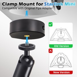 UBeesize Starlink Mini Mount, Adjustable Clamp Mount Accessories, Starlink Mini Roof Rack RV Ladder Pole Mounting Kits, Compatible with Original Pipe Adapter (Old Version)