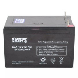 Battery Mart 12 Volt, 12 Ah Sealed Lead Acid Battery with Nut & Bolt Terminal [SLA-12V12-NB]