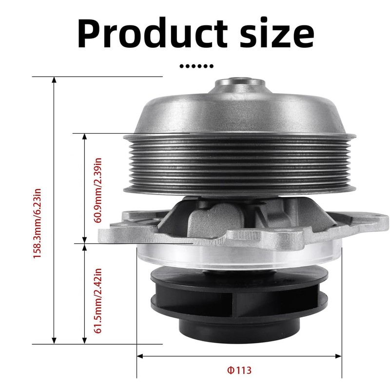 Blrack 2042162PE 2042162 Water Pump Fits for PACCAR/DAF MX-13 CF