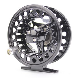 LNJLQW Fly Reel Fishing Tackle Reel Aluminum Alloy Fly Reel Easy Disassembly Left/Right Interchangeable 5/6 Fly Reel (Black)