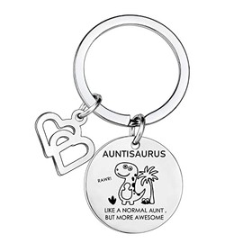 MADHAHEFU Auntie Keyring Gifts Mother’s Day Gifts for Auntie Birthday Gifts fAuntie from Niece Nephew AUNTISAURUS Like A Normal Aunt But More Awesome Keychain (aunt)