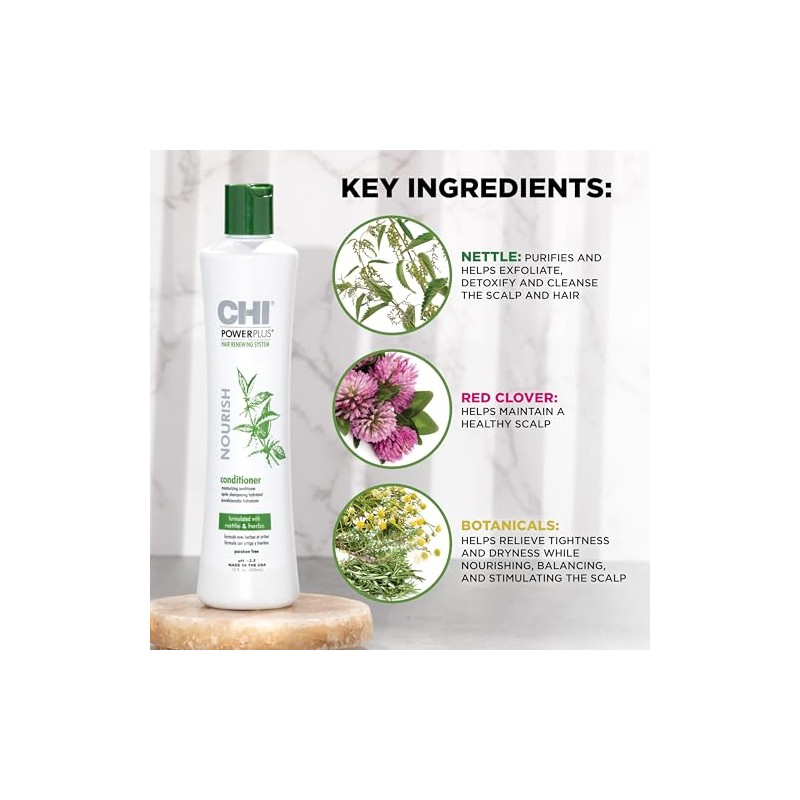 Chi Powerplus Conditioner for Unisex, 12 Oz