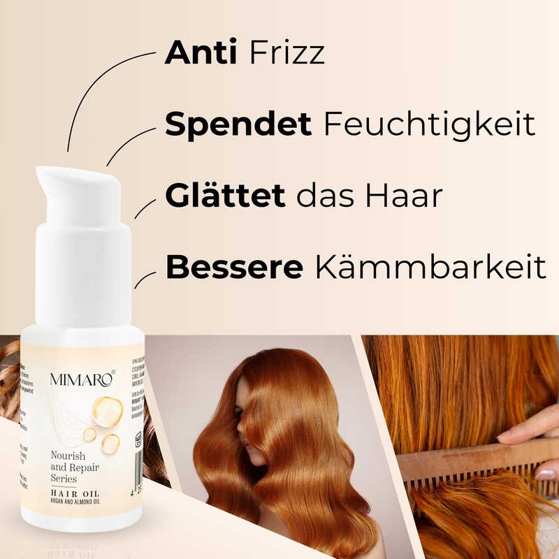 Mimaro® Nourish & Repair Haaröl – Arganöl, Mandelöl, Cashmere Extract