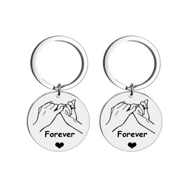 2 Pcs Pinky Promise Keychain Gifts for Couples Best Friends Forever Gifts Key Chain for Boyfriend Girlfriend Anniversary Christmas Presents for Wife Husband