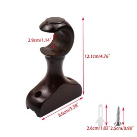 Woogim 2PCS Wood Curtain Brackets - Single Holders for 1.1" Window Hardware Rod Holders
