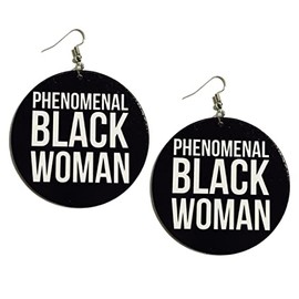 Phenomenal Black Woman Wood Earrings