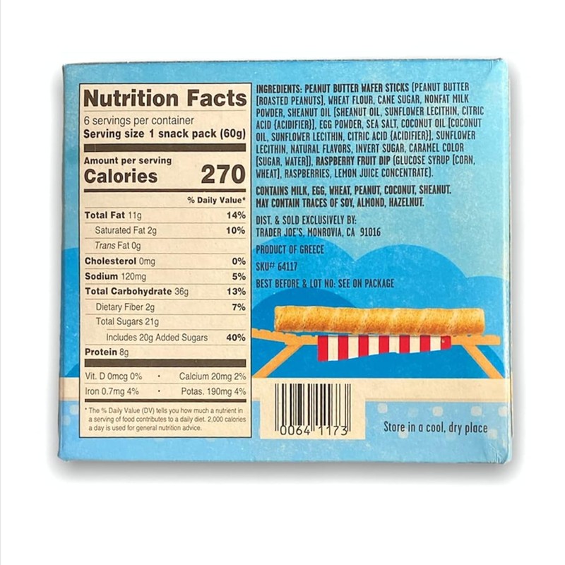 PB&J crispy peanut butter filled wafer sticks with raspberry fuit