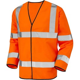 GA COMMUNICATIONS HIGH Visibility Reflective Safety Jacket Workwear Long Sleeve Executive HI VIZ VIS Security TOP Stripes Bands Velcro Closure[Orange,4XL]