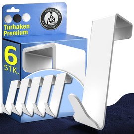Menz Premium Door Hooks Pack of 6 White Door Hooks 20 mm