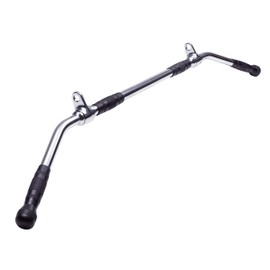 AmStaff Fitness 48" Straight Ez Curl Lat Pull Down Bar with Revolving Double Hook for Dual Pulley Cable Machines, Functional Trainer Multi-Purpose