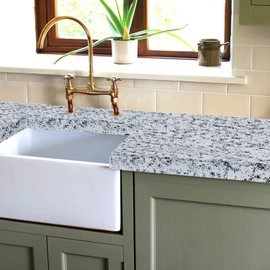 LIFVEAN Granite Countertop Paint Kit - White Diamond Counter Top Refinishing Kit DIY Countertop Resurface Kit Works on Kitchen Bathroom