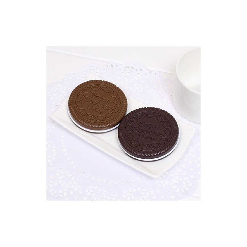 yueton Pack of 2 Mini Pocket Chocolate Cookie Compact Mirror