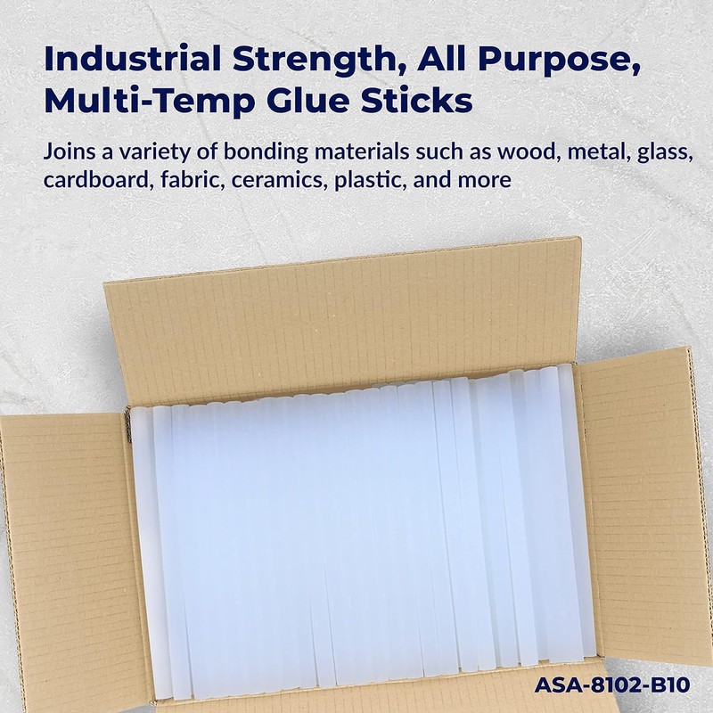 ASA 5/8" X 10" Long. Clear Hot Melt Glue Sticks.