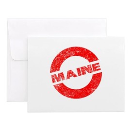 CafePress Rubber Ink Stamp Maine 4.25" x 5.5" Notecards 10 Pack