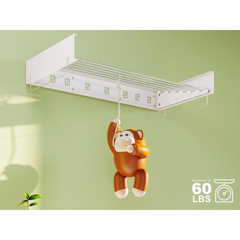 SKIKEN Wall Mounted Laundry Drying Rack - Pull-Out Drying Rack