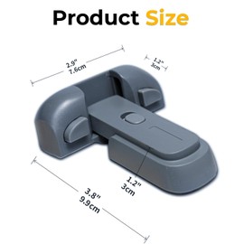 Refrigerator Lock for Kids | Freezer door latches | Child Proof Fridge Latch to Keep Door Closed - for Toddlers, Cats, & Dogs (Gray)
