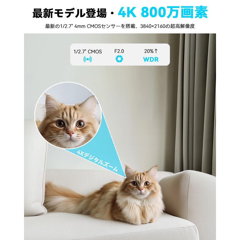Pet Camera, Surveillance Camera, 4K Indoor Camera, Blurams, AI Motion