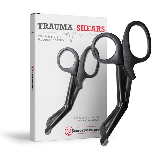 Surviveware Trauma & Bandage Shears for Nurses, EMTs, First Aid, 7.5 Inches