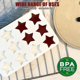 LLchunyun Star Chocolate Mold 2 Pack Candy Silicone Molds Star Shape Gummy Molds Jello Molds Pudding Molds Soap Molds Cookie Molds Fourth Of July Silicone Mold for Baking (2pcs)