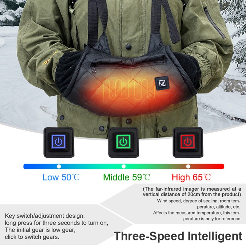 Hand Warmer Pouch 3 Levels Adjustment Waterproof Smart Heating Cloth
