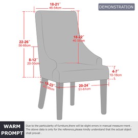 Leorate Dining Chair Covers Stretch Velvet Wingback Armchair Slipcovers Recliner Chair Protector for Kitchen Home Decor (Black, Pack of 2)