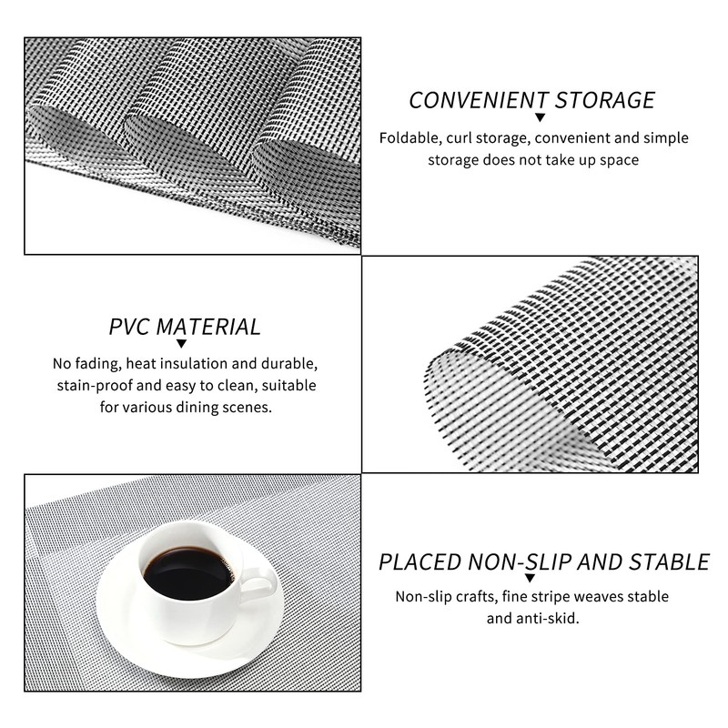Miorkly Placemats and Coasters Sets of 4 Silver Grey Christmas