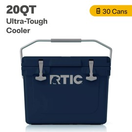 RTIC 20 QT Ultra-Tough Cooler Hard Insulated Portable Ice Chest Box for Beach, Drink, Beverage, Camping, Picnic, Fishing, Boat, Barbecue, Navy