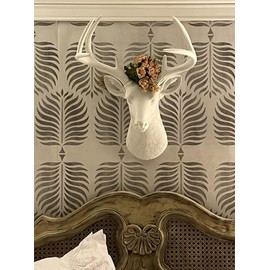 Wall Charmers Large White Faux Deer Head - 21 inch Faux Taxidermy Animal Head Wall Decor - Handmade Farmhouse Decor - Rustic Wall Decor Deer Antlers