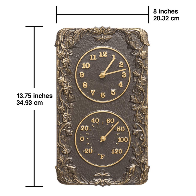 Whitehall Products Acanthus Combo Clock, French Bronze
