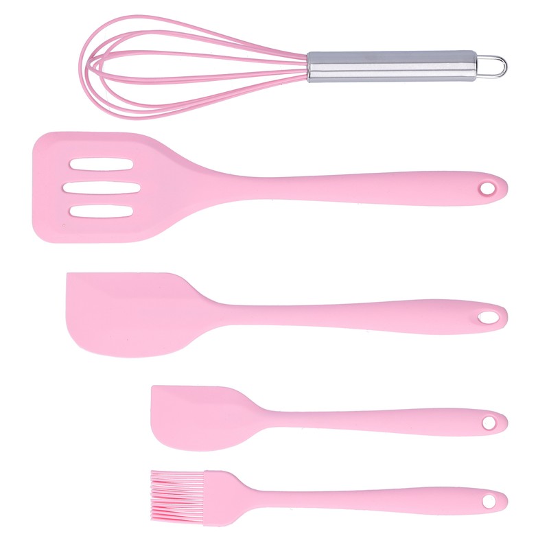 Cooking Spatula Set Silicone Baking Scraper Heat Resistant Egg Beater