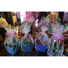 shareluck Iridescent Cellophane Wrap for Gift Baskets Christmas Rainbow Wrapping Film (50' Long x 17" Wide) Colored Film Roll to Wrap Gift Baskets, Flower, DIY Craft for Christmas Decor.