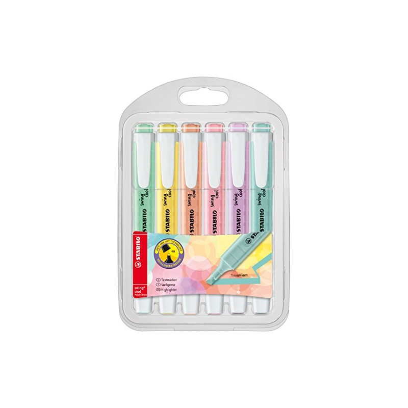 STABILO Swing Cool Pastel Edition Highlighters - Pack of 6