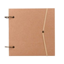 XINCHIA Square Kraft Sketchbook Blank Ring Binder Drawing Notebook Refillable Loose Leaf Artist Notepad Landscape Journal Diary with Elastic Strap Closure Notebook for Writing Drawing Sketching