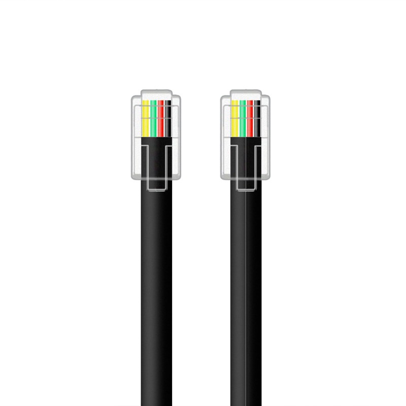 NECABLES 2Pack 6 Inch Short RJ9 Cable 4P4C Phone Cord