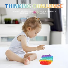 2 Packs Pop it Fidget Toy, Pop It Bubble Sensory Fidget Toy, Rainbow Plopper Spielzeug, Bubble Popet Antistress Spielzeug, Anti Stress Spielzeug für Kinder und Erwachsene Sensorik