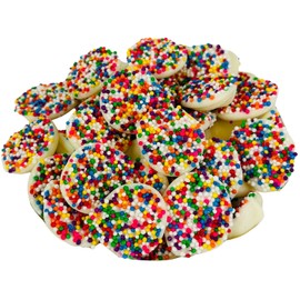White Chocolate Nonpareils with Rainbow Candy Seeds, 1 Pound