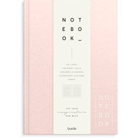 burde Textile Notizbuch, A5, liniert, 240 Seiten, mit dickem Premium-Papier, 100 g/m², Grau