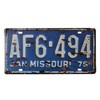license plate antique tin retro plate vintage look Pellforia ROUTE