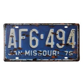 license plate antique tin retro plate vintage look Pellforia ROUTE 66 Route 66 cali no rust