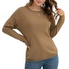 VIISHOW Women's Classic-Fit Soft Touch Long-Sleeve Crewneck Sweater,Khaki,XX-Large