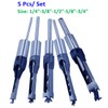 5Pcs Set Wood Square Hole Mortise Chisel Bit Woodworking Drill