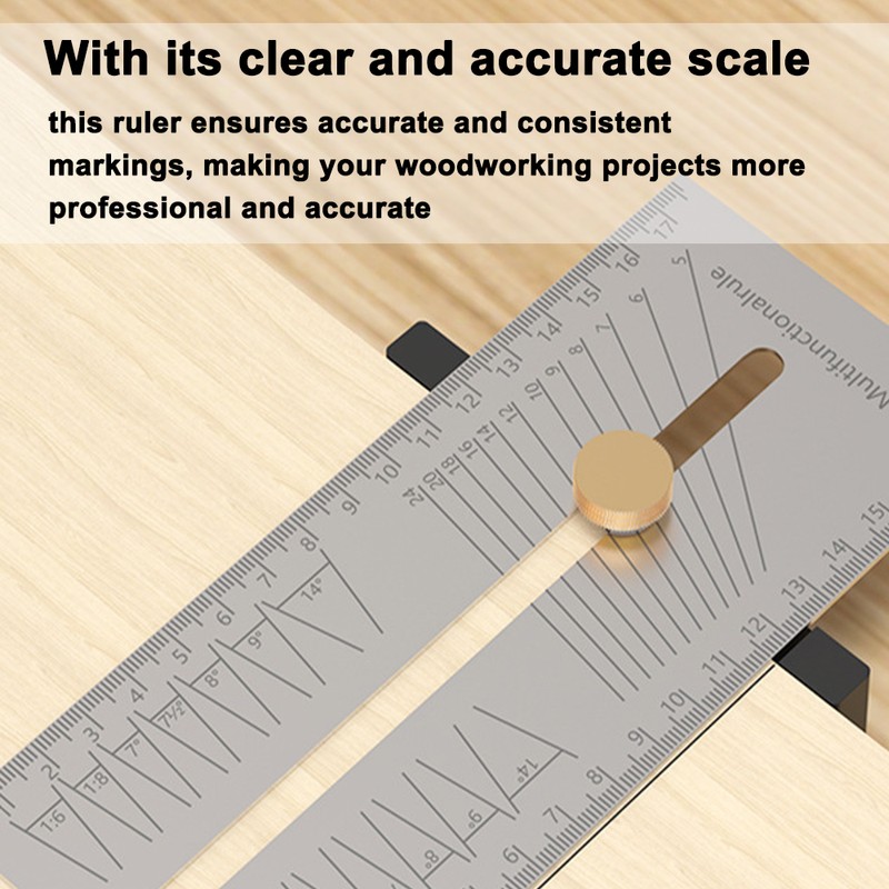 Woodworking Scriber Multi-functional Protractor Adjustable BevelAngle Gauge Stainless Steel Angle