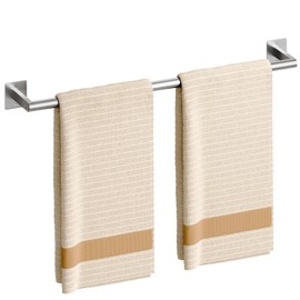 USHOWER Brushed Nickel Towel Bar, 24 Inch Towel Racks for Bathroom Wall Mounted, Heavy Duty Stainless Steel Towel Holder, Easy Installation (Total Length 26 Inch)