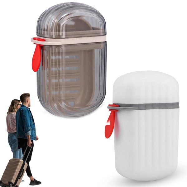 2 PCS Travel Soap Case,Leakproof Soap Container with Lid,Apply To
