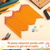 96 Pcs Jumbo Pencils, Black Core, Cedar Wood, Orange, Triangle