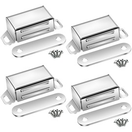 Selyse Magnetic Catch Door Magnets for Cabinet Doors, Strong 14 kg Magnetic Clasps, Stainless Steel Drawers, Magnetic Door Closer, Magnet for Furniture and Balcony Doors (Pack of 4)