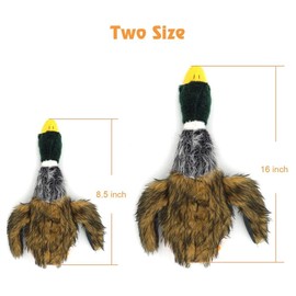 JKW Mallard Duck Plush & Stuffed Toys, Squeaky Medium & Large Duck Dog Toys, 16'', 1 Pack