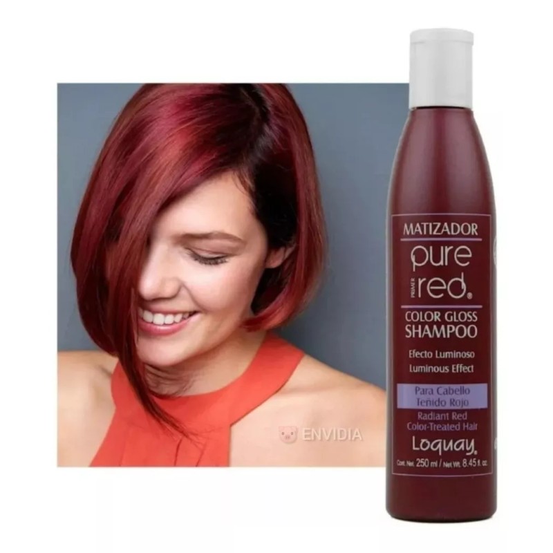Loquay Shampoo Puré Red Matizador Cabello Teñido Rojo 250ml Loquay